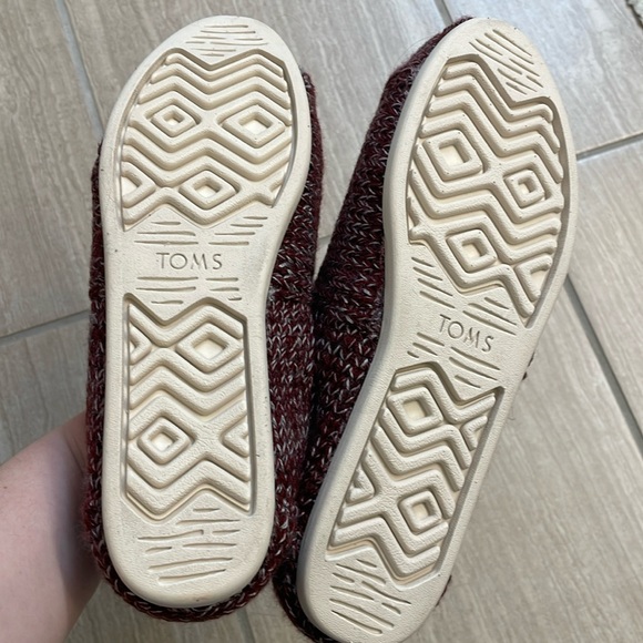 TOMS NWT Women’s Size 9.5 Alpargata Burgundy Mist Sweater Knit Slip on ortholite - Picture 8 of 11